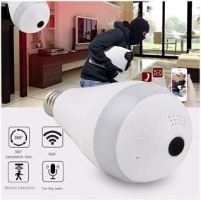 img 2 attached to 📷 Nexete 1080P Light Bulb Camera: 360° Panoramic Cameras, 2.4GHz Wi-Fi Security Surveillance Camera with VR, Wireless IP LED Camera Replay, Night Vision, Alarm, and Motion Detection
