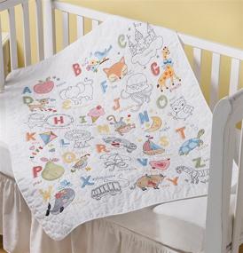 img 3 attached to 🛏️ Bucilla Stamped Cross Stitch Crib Cover for ABC Learning