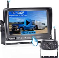 rohent r5 wireless rv backup camera system - hd 1080p, 7 inch touch key dvr monitor, furrion pre-wired mounting kit compatible logo