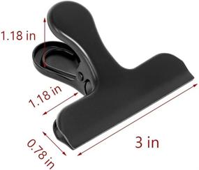 img 1 attached to 🔐 Premium 6-Pack Large Chip Bag Clips: Black Stainless Steel, Air-Tight Seal for Kitchen & Office Use