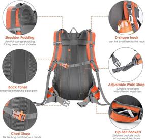 img 1 attached to 🎒 Ultimate Hiking Backpack: 40L Camping Backpack with Waterproof Rain Cover and Hiking Daypack – Your Perfect Outdoor Companion!