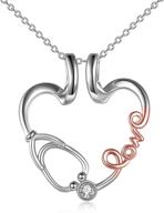 💕 onefinity love nurse stethoscope pendant necklace: the perfect sterling silver ring holder necklace for wedding, engagement, anniversary, and infinity love gifts for her, wife, girlfriend logo