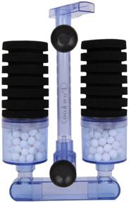 img 3 attached to 🐠 Powkoo Quiet Double Sponge Filter for Freshwater and Saltwater Fish Tank with 2 Bag Bio Balls