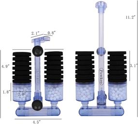 img 2 attached to 🐠 Powkoo Quiet Double Sponge Filter for Freshwater and Saltwater Fish Tank with 2 Bag Bio Balls