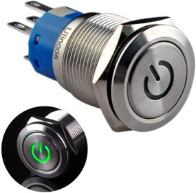 img 4 attached to Ulincos Latching Pushbutton Switch U19C1 1NO1NC SPDT ON/OFF Silver Stainless Steel Shell With 12V Green LED Suitable For 19mm 3/4 Inch