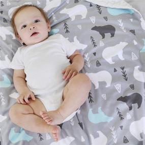 img 1 attached to 🧸 Super Soft Patterned Minky Baby Blanket for Boys & Girls – Double Layer with Dotted Backing, 30 x 40 Inch, Bears