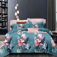 🌸 shatex queen size comforter set – 3 piece all season bedding with botanical floral cottage teal design – ultra soft 100% polyester – includes queen comforter and 2 pillow shams logo