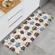 cream fatigue kitchen floormat non slip logo