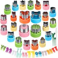 ceciaoaime 24-piece vegetable cutter shapes set - cookie cutters & fruit stamps mold with 20 food picks and forks for kids logo