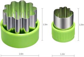 img 1 attached to CECIAOAIME 24-Piece Vegetable Cutter Shapes Set - Cookie Cutters & Fruit Stamps Mold with 20 Food Picks and Forks for Kids