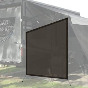 img 4 attached to 🌞 Shadeidea 9' 6'' X 7' 6'' RV Sun Shade Screen - Brown Mesh Sunshade for Awning Side: UV Sunblocker Canopy with 3-Year Lasting