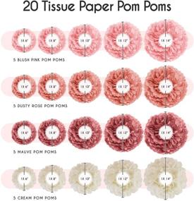 img 2 attached to 🎉 EpiqueOne 20-Piece Party Decor Kit – Hanging Tissue Pom Poms for Weddings & Special Events – Simple Assembly and Installation – Color Palette: Blush Pink, Dusty Rose, Mauve, Cream
