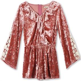 img 1 attached to 👗 Stylish and Stunning: Speechless Flutter Crushed Velvet Romper for Girls' Fashion