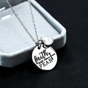 img 1 attached to 🌱 Stainless Steel Christian Faith Mustard Seed Lettering Necklaces: A Beautiful Reminder of God's Love and Protection. Perfect Arm Necklace Memorial Gift