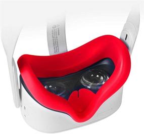 img 4 attached to SiliconeVR-передняя часть Pinson для подушки лица VR-гарнитуры Oculus Quest 2, защита от пота (красная)