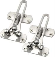 🚪 2 pack topbuti home security door locks for kids – latch guard clasp reinforcement lock for swing-in doors, hotel door latches – thicken solid aluminium alloy, satin nickel finish логотип