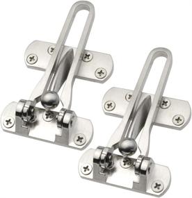 img 4 attached to 🚪 2 Pack Topbuti Home Security Door Locks for Kids – Latch Guard Clasp Reinforcement Lock for Swing-in Doors, Hotel Door Latches – Thicken Solid Aluminium Alloy, Satin Nickel Finish