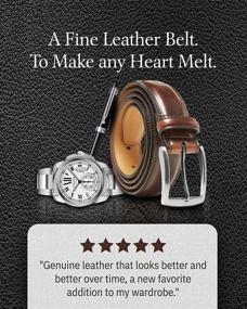 img 1 attached to Genuine Leather Dress Belts Men