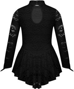 img 3 attached to 👗 CHICTRY Girls Floral Lace Figure Skating Dress with Long Sleeve for Gymnastics and Dance