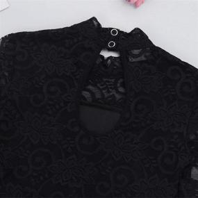 img 1 attached to 👗 CHICTRY Girls Floral Lace Figure Skating Dress with Long Sleeve for Gymnastics and Dance