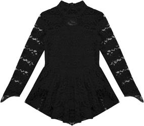 img 2 attached to 👗 CHICTRY Girls Floral Lace Figure Skating Dress with Long Sleeve for Gymnastics and Dance