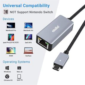 img 3 attached to ✅ atolla USB C to Ethernet Adapter, Type-C LAN Network RJ45 Gigabit Ethernet Adapter, Thunderbolt 3 Compatible with MacBook Pro, MacBook Air, iPad Pro, Surface, XPS, and More