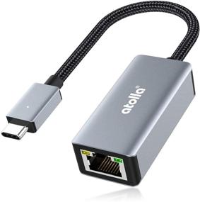 img 4 attached to ✅ atolla USB C to Ethernet Adapter, Type-C LAN Network RJ45 Gigabit Ethernet Adapter, Thunderbolt 3 Compatible with MacBook Pro, MacBook Air, iPad Pro, Surface, XPS, and More