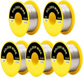 img 4 attached to 🔌 Quality Tin Lead Rosin Core Solder Wire by AxPower - 5-Pack Assortment with 0.5mm to 1.2mm Diameter for Effective Electrical Soldering (50g Each)