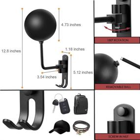 img 2 attached to SNAGMO 180° Motorcycle Helmet Rack: Wall-Mounted Rotation Metal Holder for Helmets & More