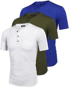 img 2 attached to COOFANDY Henley Shirts Sleeve Placket Men's Clothing in Shirts