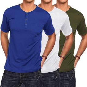 img 4 attached to COOFANDY Henley Shirts Sleeve Placket Men's Clothing in Shirts