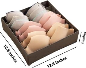 img 3 attached to 📦 ALYER A-C Cup Collapsible Bra Drawer Organizer - Durable Cloth Storage Box Bins Dividers for Panties, Underwear, Socks, Lingerie (Gray-7 Cells)