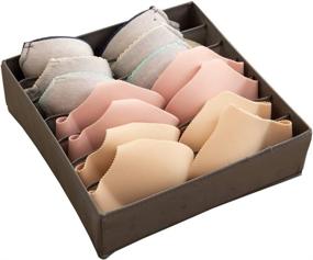 img 4 attached to 📦 ALYER A-C Cup Collapsible Bra Drawer Organizer - Durable Cloth Storage Box Bins Dividers for Panties, Underwear, Socks, Lingerie (Gray-7 Cells)