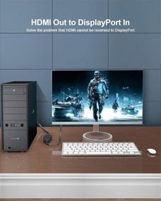 img 2 attached to 🔌 Адаптер HDMI к DisplayPort 4K 60 Гц от Koopman - активный кабель конвертер HDMI 2.0 в DP для Xbox, PS4. Поддержка видеовыхода 1080P 144 Гц.