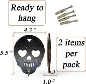 img 3 attached to 🔑 Spooky Charm to Organize: Skull Key Holder Set - 2 Gothic Key Hooks for Wall - Halloween Gifts for Skull Enthusiasts - Gothic Home Decor for Bedroom or Kitchen