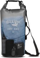 🌊 sandshark premium waterproof dry bag - transparent 10 & 20 liter floating sack with large pocket - ideal for boating, beach, and watersports - side & shoulder strap - roll top for ultimate gear dryness logo