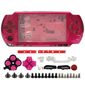 img 4 attached to Red Color Full Housing Shell Faceplate 🔴 Case Replacement for Sony PSP 3000 – OSTENT