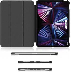 img 2 attached to 📱 Soke New iPad Pro 11 Case 2021(3rd Gen) - Slim Trifold Stand + Apple Pencil 2 Charging + Auto Wake/Sleep, Premium Hard PC Back Cover for iPad Pro 11 inch (Black)