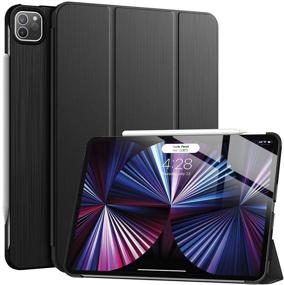 img 4 attached to 📱 Soke New iPad Pro 11 Case 2021(3rd Gen) - Slim Trifold Stand + Apple Pencil 2 Charging + Auto Wake/Sleep, Premium Hard PC Back Cover for iPad Pro 11 inch (Black)