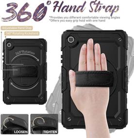 img 2 attached to 📱 Samsung Tab S6 Lite 10.4 Inch 2020 Case - Heavy Duty Shockproof Case with 360° Rotating Stand/Hand Strap, Screen Protector, Shoulder Strap, S Pen Holder - Galaxy S6 Lite SM-P610/P615, Black