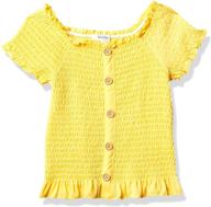 speechless sleeve button smocked oatmeal girls' clothing logo