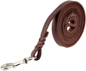 img 3 attached to 🐶 Petroad Heavy Duty Brown Leather Dog Leash - 6ft Training Lead for Large Dogs (Brown)