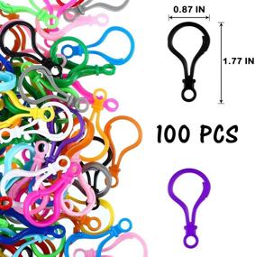 img 3 attached to 🔒 100 PCS Hard Plastic Clips Lobster Claw Hooks in Multicolor - Ideal for DIY Toys, Keychains, and Backpacks