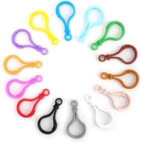 img 4 attached to 🔒 100 PCS Hard Plastic Clips Lobster Claw Hooks in Multicolor - Ideal for DIY Toys, Keychains, and Backpacks