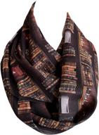 📚 etwoa's large brown bookshelf infinity scarf - a timeless circle loop scarf logo