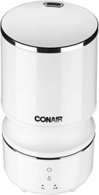 img 4 attached to Увлажнитель Conair Ultrasonic Cool Mist: идеально подходит для маленьких помещений, офиса или гостиной - тихая работа, легкая очистка, автоотключение, время работы 15 часов, компактный дизайн 11" в белом цвете.