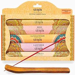 img 4 attached to 🌸 Utopia Scents Premium Quality Incense Sticks - Lavender, Sandalwood, Jasmine, Vanilla, and Rose Aroma | Variety Gift Pack of 75 Sticks with Free Holder