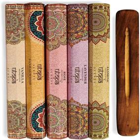 img 3 attached to 🌸 Utopia Scents Premium Quality Incense Sticks - Lavender, Sandalwood, Jasmine, Vanilla, and Rose Aroma | Variety Gift Pack of 75 Sticks with Free Holder