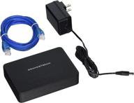 📞 grandstream gs-ht814 4 портовый ata с 4 fxs портами, гигабитным nat-маршрутизатором voip телефон и устройство в черном цвете. логотип