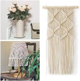 img 1 attached to 🧶 High-quality Macrame Cord: 4mm x 240yd, 100% Natural Cotton Rope for Handmade Plant Hangers & Wall Hangings